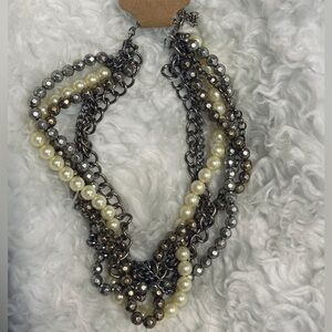 GORGEOUS Premier Designs Pearl and Metallic Necklace